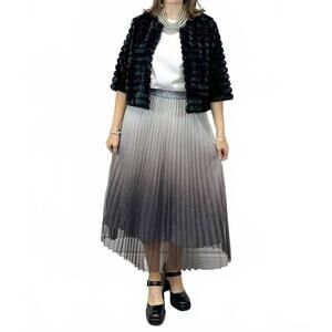 NEW FATE pleated midi skirt in metallic ombre